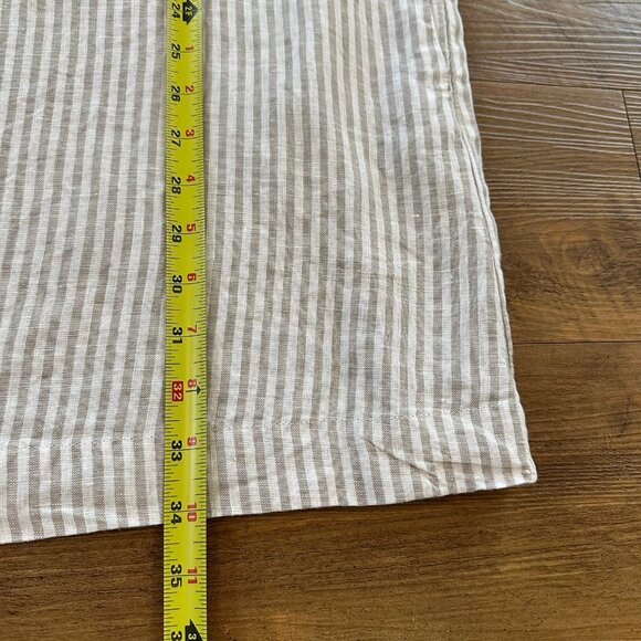 LO Len Ok 100% Linen Striped Mini Dress Size Medium Coastal Lagenlook Lagom Boho - Picture 7 of 8